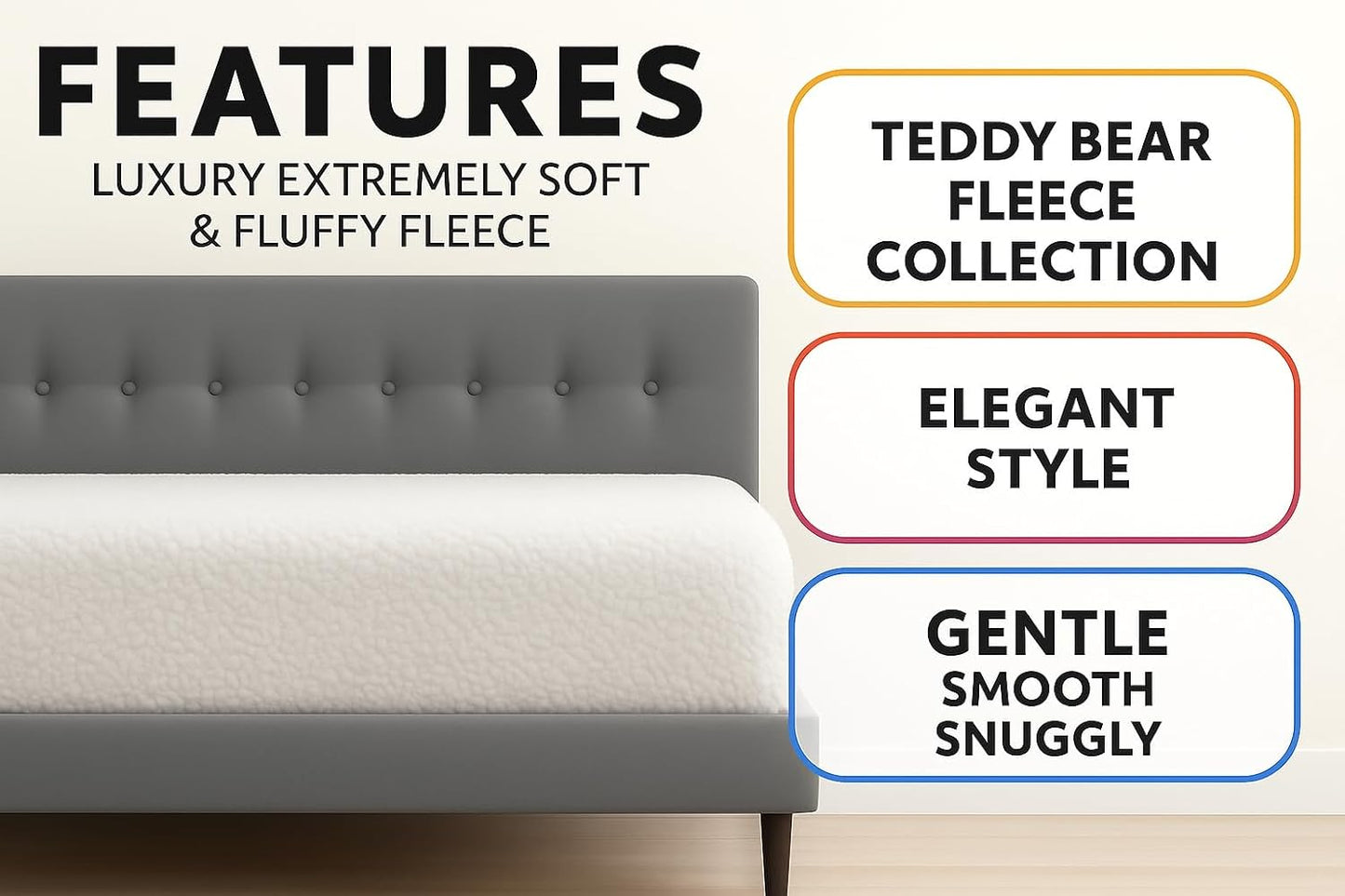 Teddy Fleece Fitted Sheet 30cm Deep – Extra Deep Teddy Bear Bedding | Night Zone