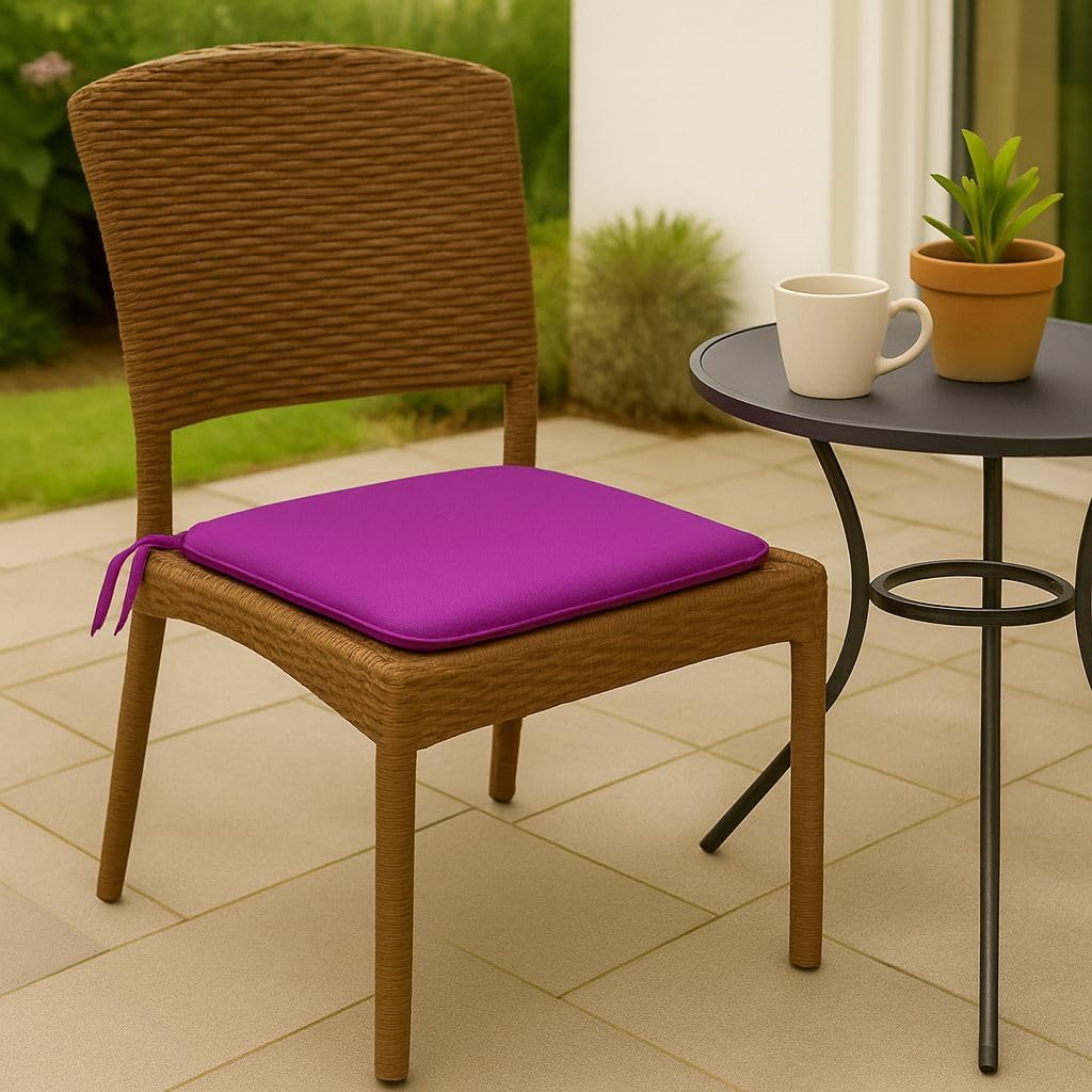 Multicolour Square Chair Seat Pads 38x38cm – 3cm Thick Cushions with Ties | Night Zone