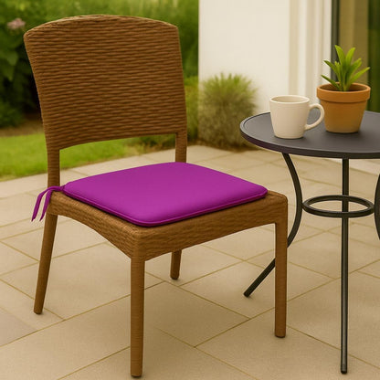 Multicolour Square Chair Seat Pads 38x38cm – 3cm Thick Cushions with Ties | Night Zone