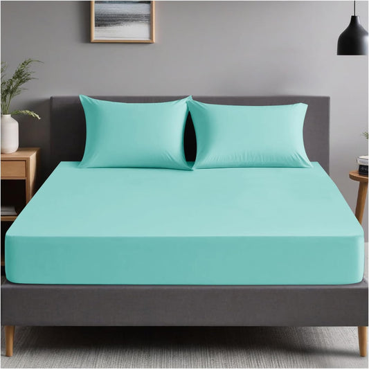200 Thread Count Egyptian Cotton Fitted Sheet 30cm Deep – Soft Breathable Bedding | Night Zone