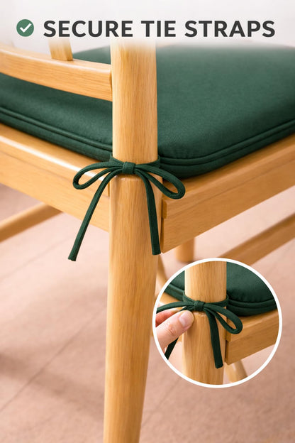 Pack of 4 Waterproof Chair Pads 38 x 38 cm – Indoor & Outdoor Seat Cushions with Ties | Night Zone