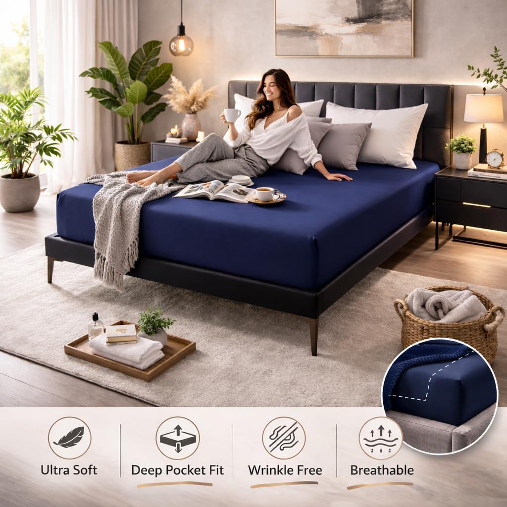 Microfibre Fitted Sheet 25cm Deep – Soft Easy Care Bedding | Night Zone