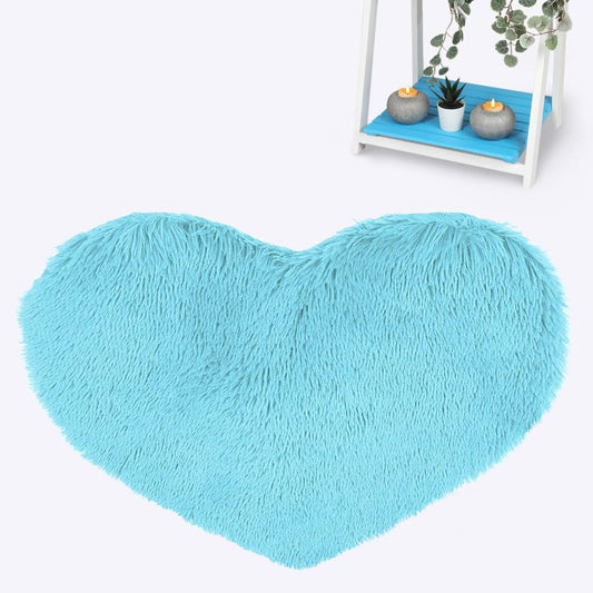 Heart Faux Fur Rug 65x65cm – Soft Fluffy Non-Slip Bedroom Rugs| Night Zone