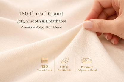 Flat Sheet 180 Thread Count Percale– Non Iron Polycotton Bedding | Night Zone