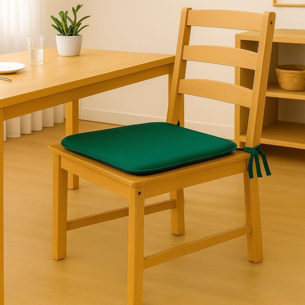 Multicolour Square Chair Seat Pads 38x38cm – 3cm Thick Cushions with Ties | Night Zone