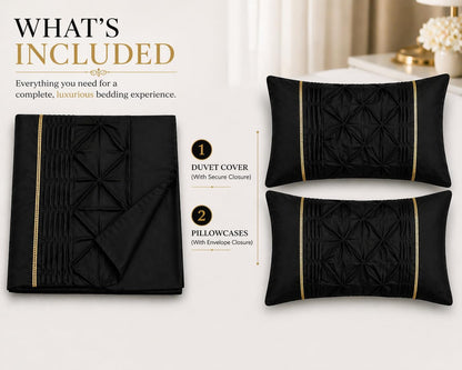 Eleanor Pintuck Polycotton Duvet Cover Set – Luxury Hotel Style Bedding | Night Zone