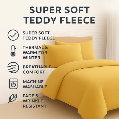Teddy Fleece Duvet Cover Set – Soft Warm Teddy Bear Bedding | Night Zone