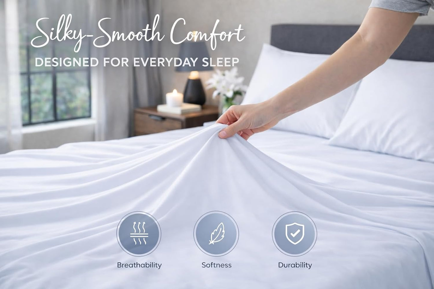 Microfibre Flat Sheet – Ultra Soft Breathable Easy Care Durable Bed Sheet | Night Zone