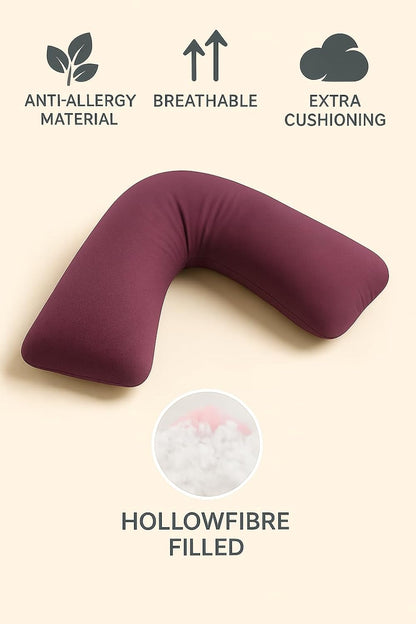 Easy Care Polycotton Orthopaedic V Shaped Pillow with Case or V Pillowcase Only | Night Zone