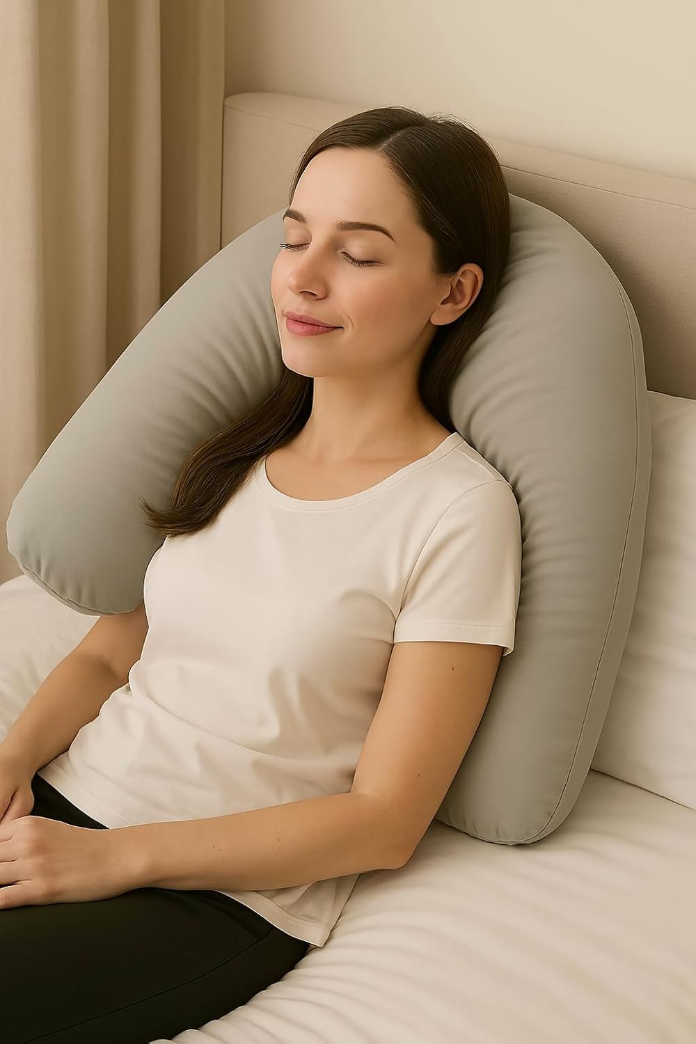 Easy Care Polycotton Orthopaedic V Shaped Pillow with Case or V Pillowcase Only | Night Zone