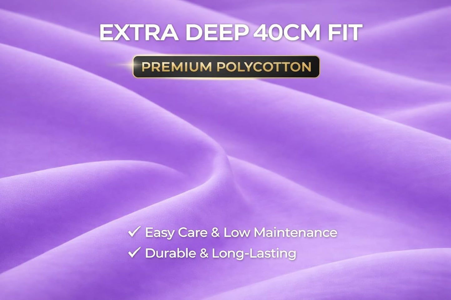 Extra Deep Fitted Sheet 40cm – Polycotton Easy Care Bedding | Night Zone