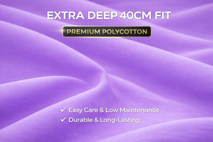Extra Deep Fitted Sheet 40cm – Polycotton Easy Care Bedding | Night Zone