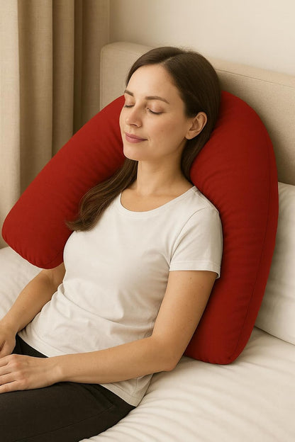 Easy Care Polycotton Orthopaedic V Shaped Pillow with Case or V Pillowcase Only | Night Zone