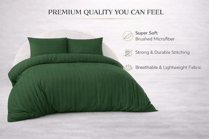 Microfiber Embossed Stripe Duvet Cover Set – Soft Touch Hotel Style Bedding | Night Zone