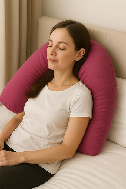 Easy Care Polycotton Orthopaedic V Shaped Pillow with Case or V Pillowcase Only | Night Zone