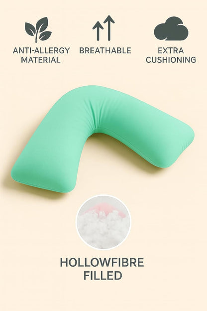 Easy Care Polycotton Orthopaedic V Shaped Pillow with Case or V Pillowcase Only | Night Zone