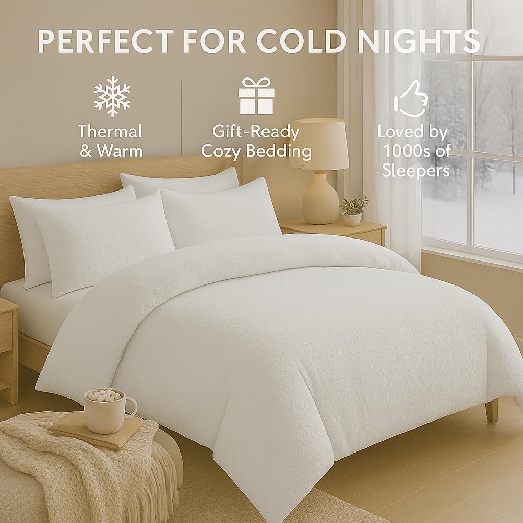 Teddy Fleece Duvet Cover Set – Soft Warm Teddy Bear Bedding | Night Zone