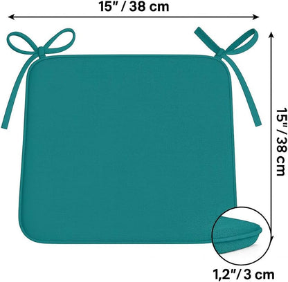 Multicolour Square Chair Seat Pads 38x38cm – 3cm Thick Cushions with Ties | Night Zone
