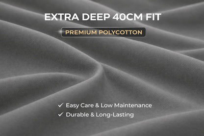 Extra Deep Fitted Sheet 40cm – Polycotton Easy Care Bedding | Night Zone