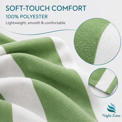 Microfiber Striped Beach & Sun Lounger Towel with Hood | Night Zone
