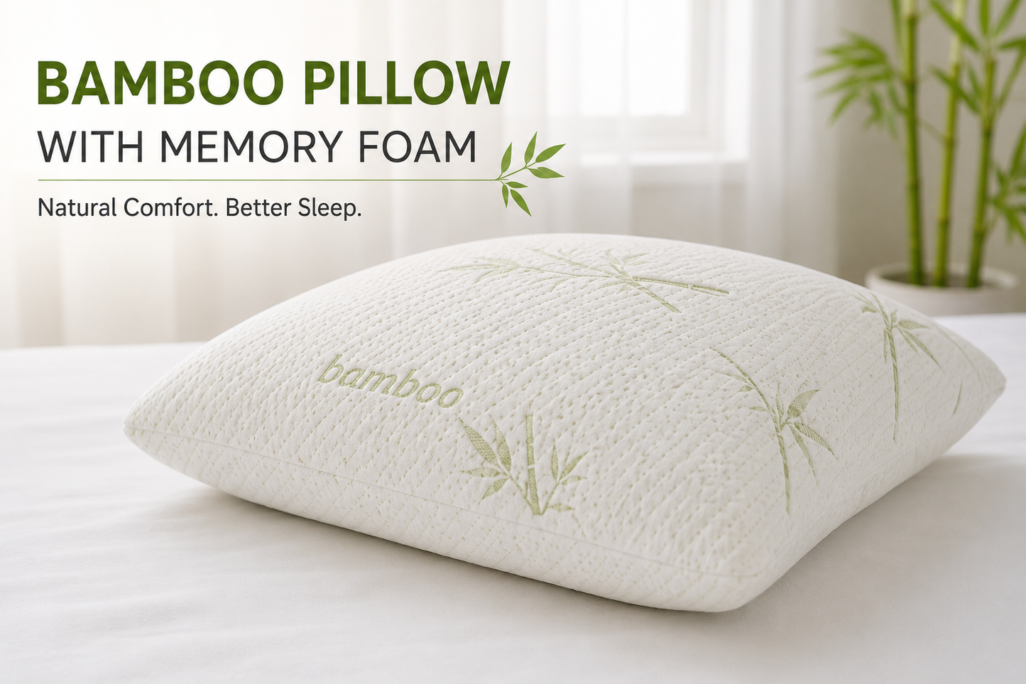 Memory Foam Bamboo Pillow – Premium Firm Orthopaedic Neck Support Bed Pillow | Night Zone