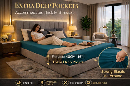 Extra Deep Fitted Sheet 40cm – Polycotton Easy Care Bedding | Night Zone