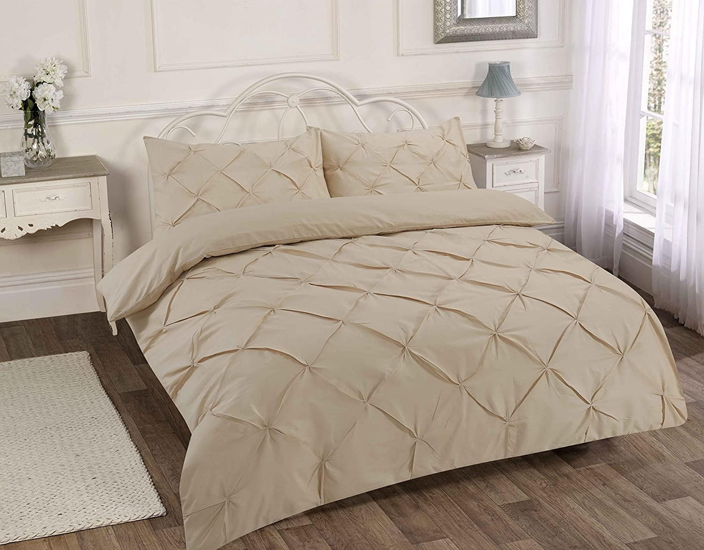 Pintuck Alexandra Polycotton Duvet Cover Set – Luxury Easy Care Bedding | Night Zone