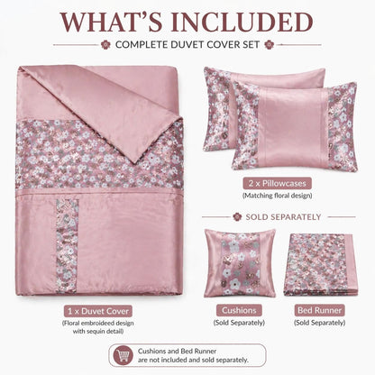 Romi Embroidered Duvet Cover Set – Embellished Luxury Bedding | Night Zone