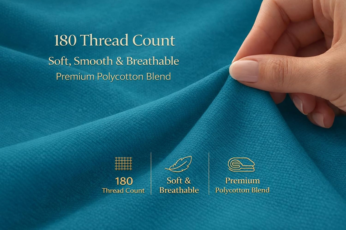 Flat Sheet 180 Thread Count Percale– Non Iron Polycotton Bedding | Night Zone