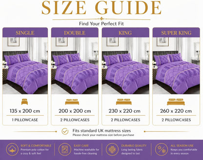 Eleanor Pintuck Polycotton Duvet Cover Set – Luxury Hotel Style Bedding | Night Zone