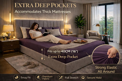 Extra Deep Fitted Sheet 40cm – Polycotton Easy Care Bedding | Night Zone