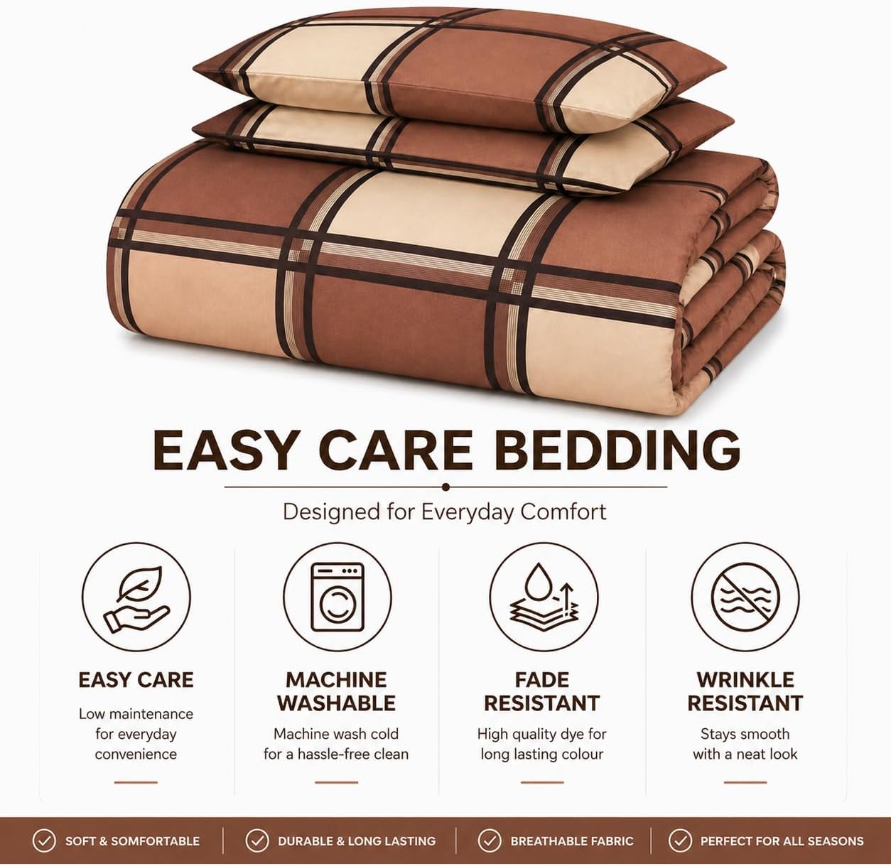 Logan Printed Polycotton Duvet Cover Set – Soft Easy Care Modern Bedding | Night Zone
