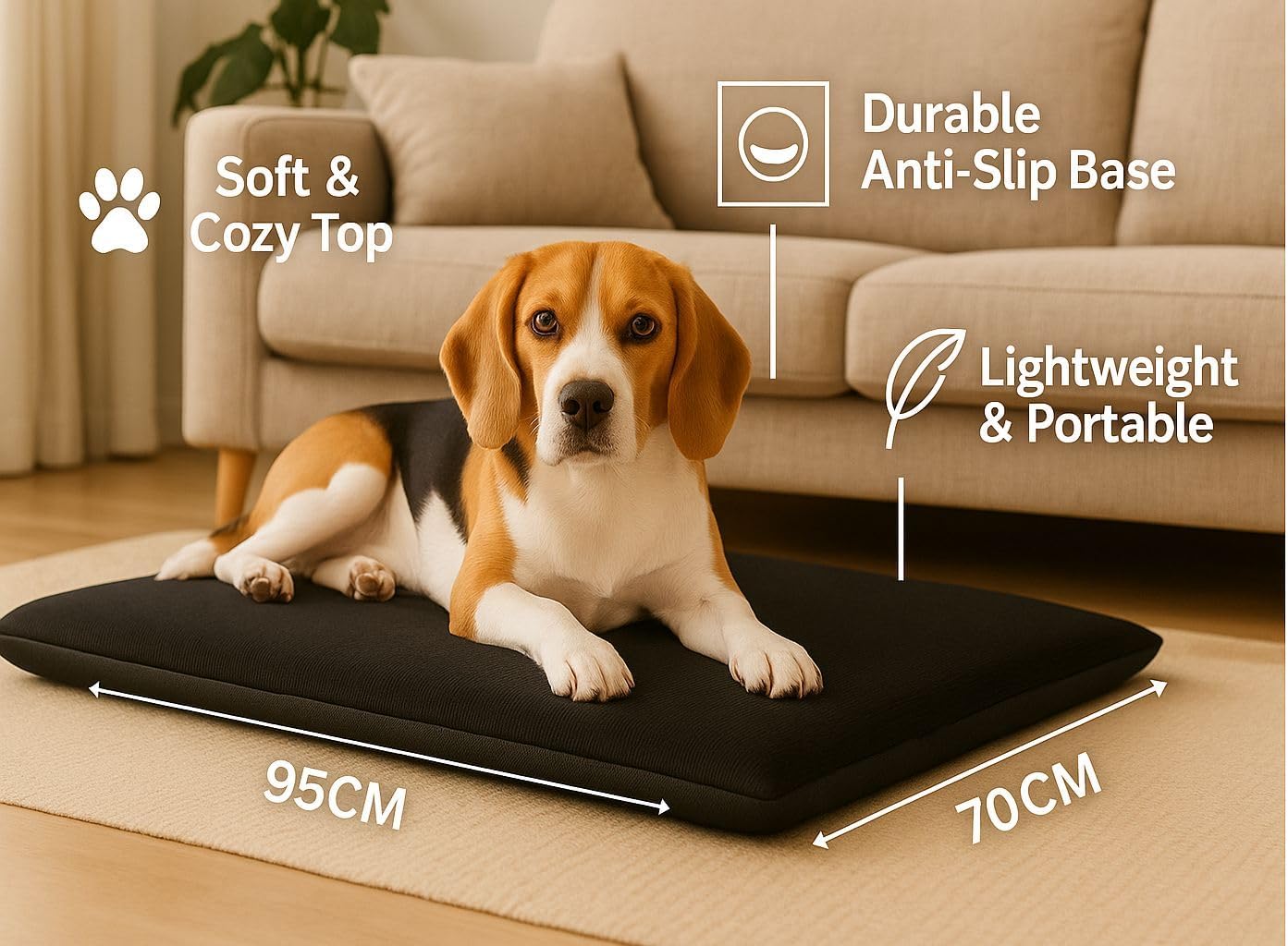 Fleece Pet Mat Washable Dog & Cat Bed – Super Soft Pet Cushion | Night Zone