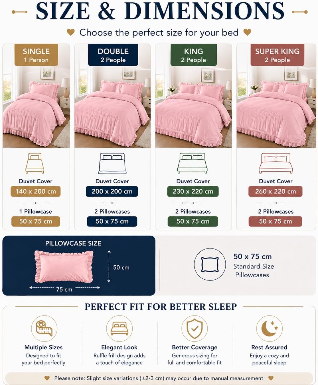 Santiago Frilled Polycotton Duvet Cover Set – Luxury Easy Care Bedding | Night Zone