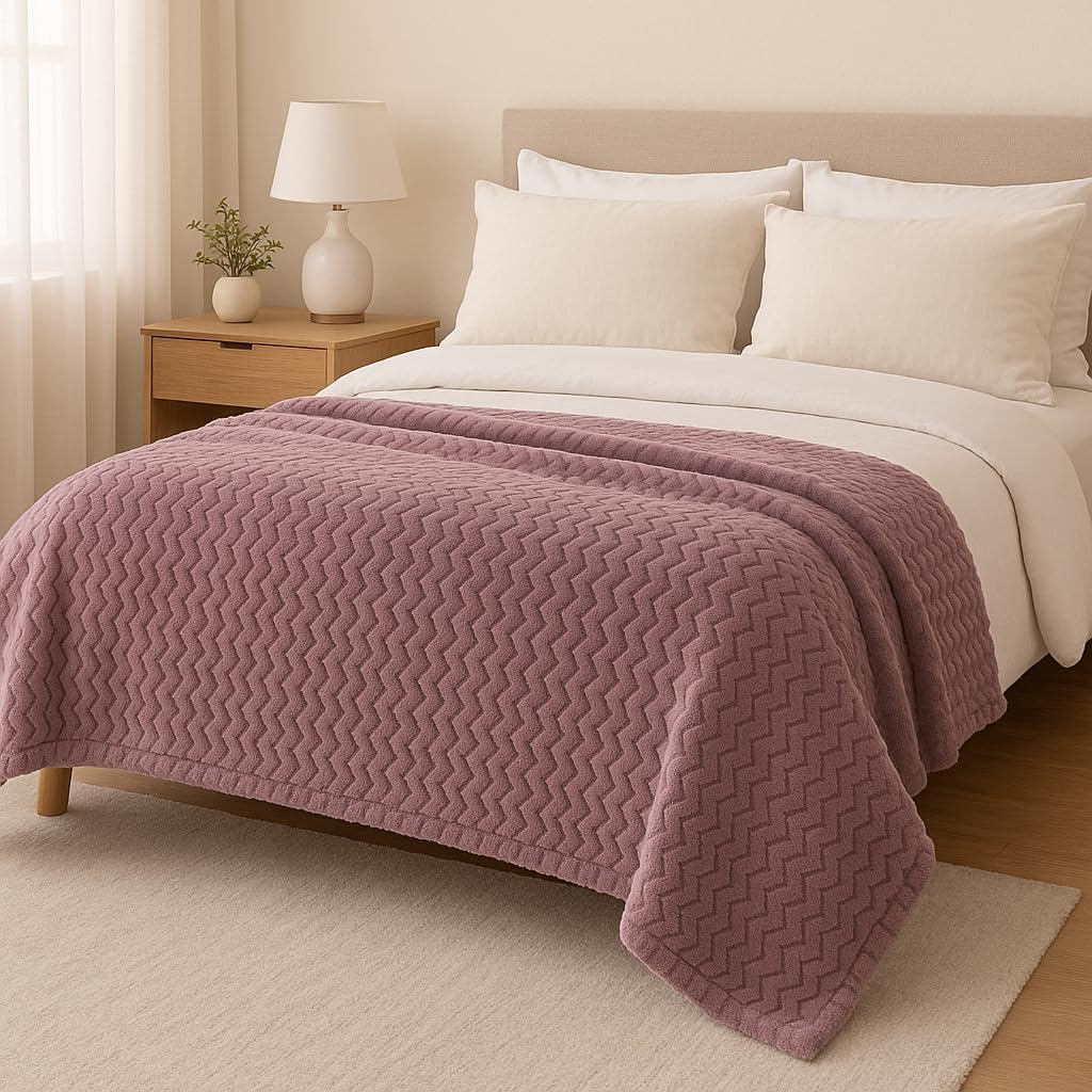 Wave Flannel Fleece Throw Blanket – Ultra Soft Warm Sofa & Bed Throw | Night Zone
