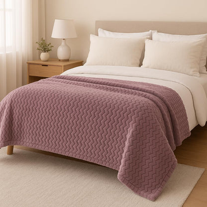 Wave Flannel Fleece Throw Blanket – Ultra Soft Warm Sofa & Bed Throw | Night Zone
