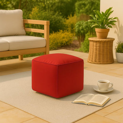 Waterproof Bean Bag Footstool Poufy Cube 40x40cm – Indoor & Outdoor Seating | Night Zone