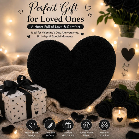 Teddy Cuddles Heart Shape Teddy Fleece Cushion – Soft Filled Decorative Cushion | Night Zone