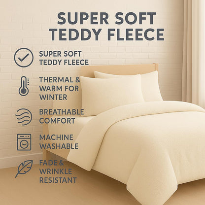 Teddy Fleece Duvet Cover Set – Soft Warm Teddy Bear Bedding | Night Zone