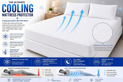 Cooling Mattress Protector – Breathable Airflow 30cm Deep Fitted Mattress Protection | Night Zone