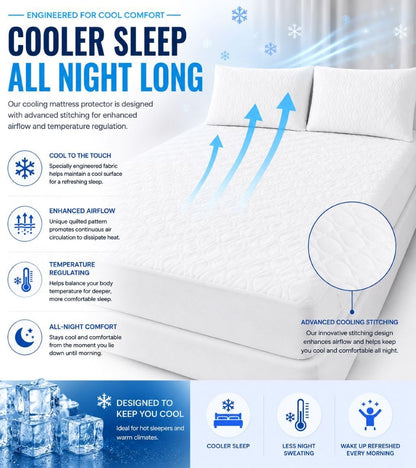 Cooling Mattress Protector – Breathable Airflow 30cm Deep Fitted Mattress Protection | Night Zone