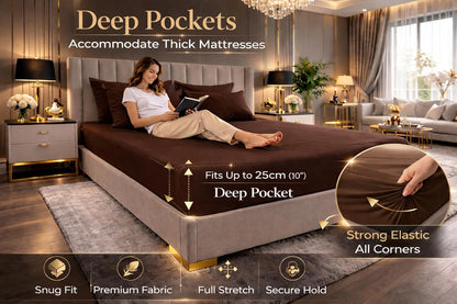 Polycotton Fitted Sheet 25cm Deep – Soft Easy Care Bedding | Night Zone
