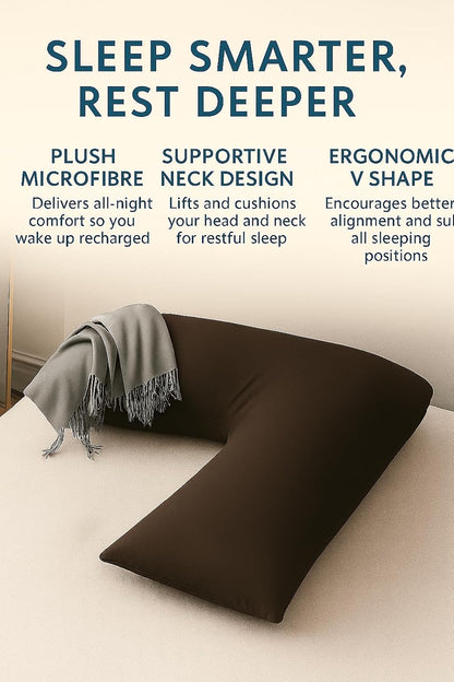 Easy Care Polycotton Orthopaedic V Shaped Pillow with Case or V Pillowcase Only | Night Zone