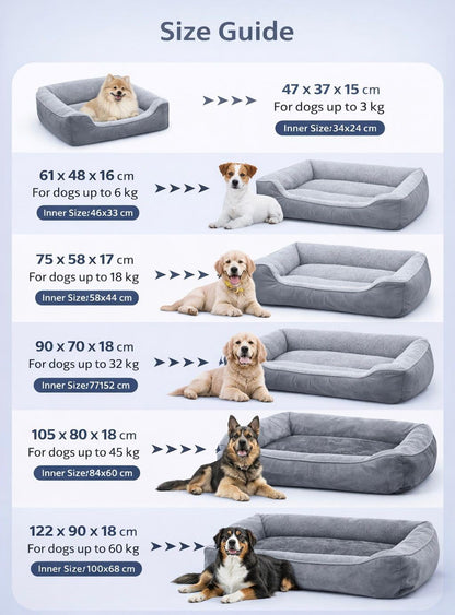 Luxury Orthopaedic Dog Bed Sofa – Plush Pet Basket with Raised Support Sides | Night Zone