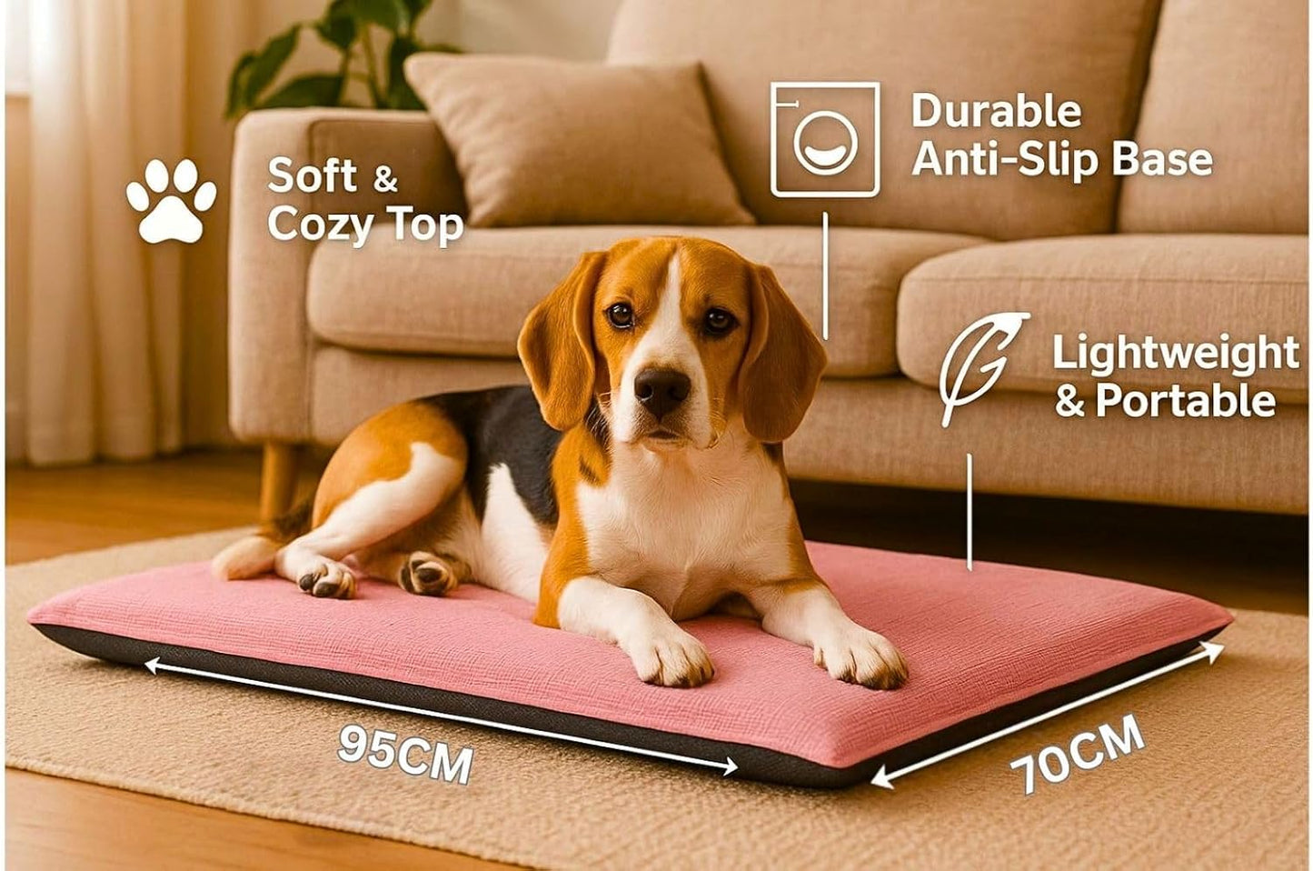 Fleece Pet Mat Washable Dog & Cat Bed – Super Soft Pet Cushion | Night Zone