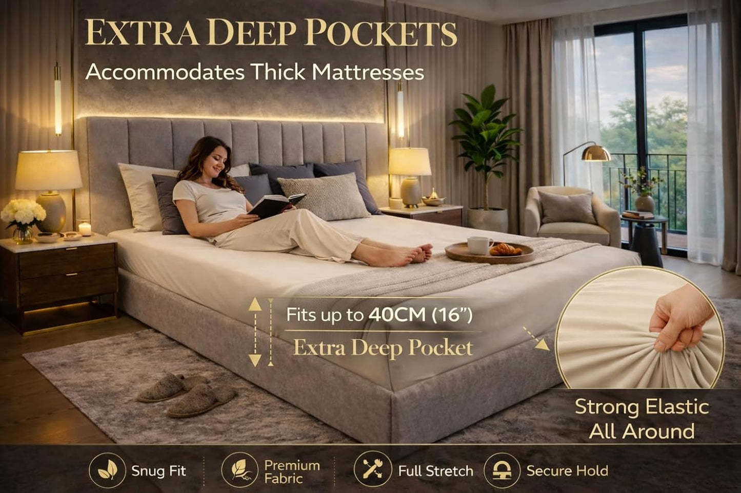 Extra Deep Fitted Sheet 40cm – Polycotton Easy Care Bedding | Night Zone