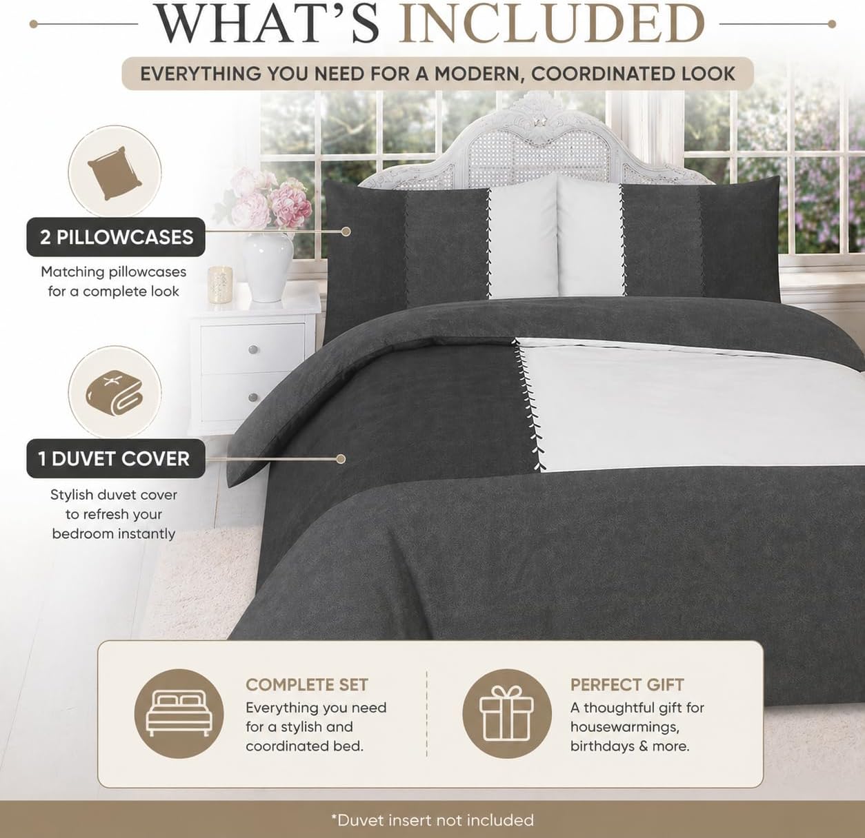 Suede Patch Polycotton Duvet Cover Set – Luxury Soft Touch Patchwork Bedding | Night Zone