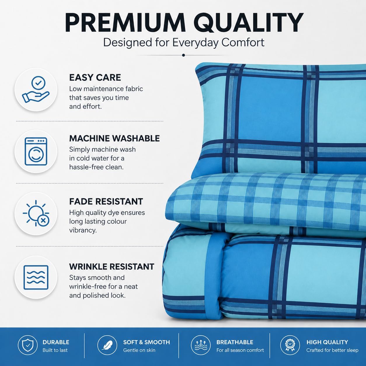 Logan Printed Polycotton Duvet Cover Set – Soft Easy Care Modern Bedding | Night Zone