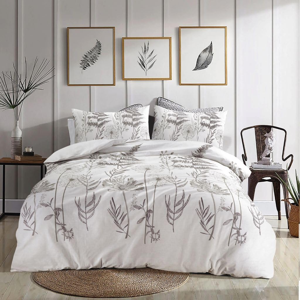 Audra Floral Printed Duvet Cover Set – Soft Easy Care Bedding | Night Zone