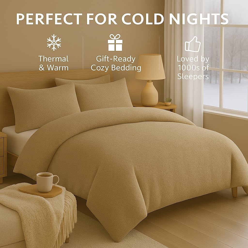 Teddy Fleece Duvet Cover Set – Soft Warm Teddy Bear Bedding | Night Zone